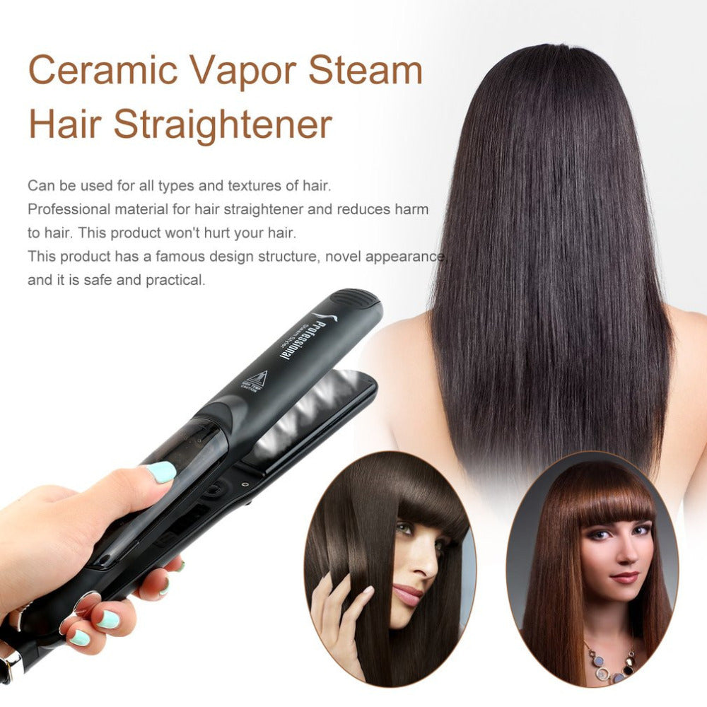 Steam Function Flat Iron Tourmaline Ceramic Vapor Professional Hair Straightener with Argan Oil Infusion Straightening Irons Steam Function Flat Iron Tourmaline Ceramic Vapor Professional Hair Straightener with Argan Oil Infusion Straightening Irons